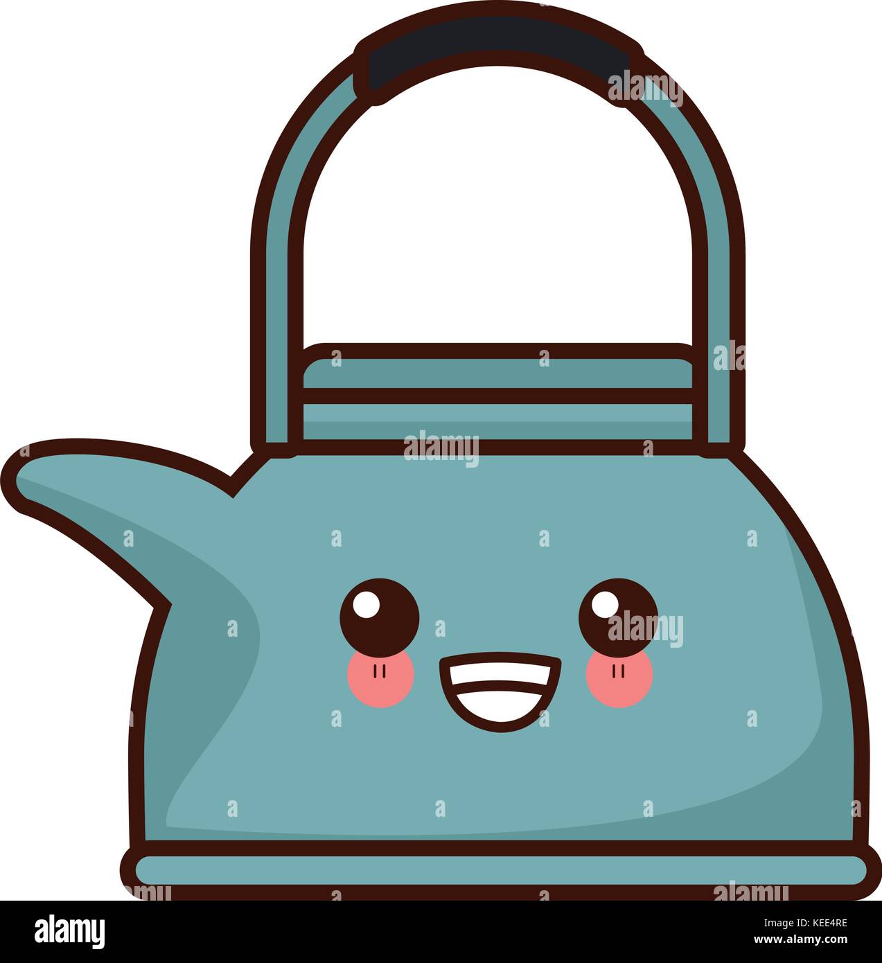 Teapot kitchen utensil kawaii cute cartoon Stock Vector Image & Art Alamy
