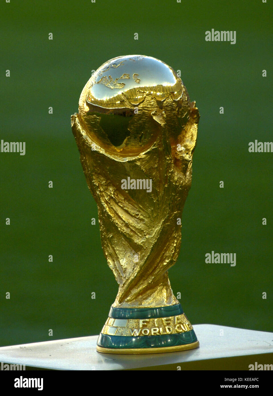 RIO DE JANEIRO, BRAZIL - July 13, 2014: The World Cup Trophy during the celebrations after the 2014 World Cup final game between Germany and Argentina Stock Photo
