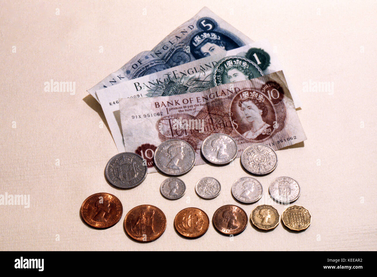 English pre-decimal currency Stock Photo