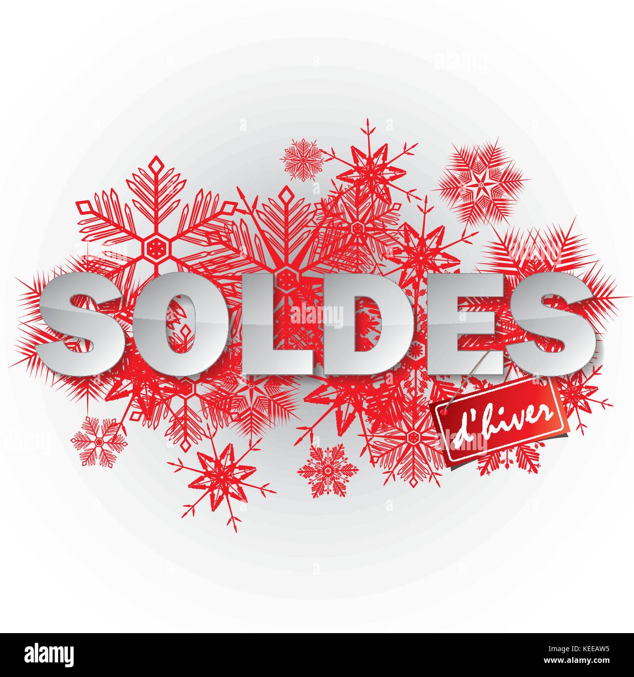 French winter sales background full vector elements Stock Vector