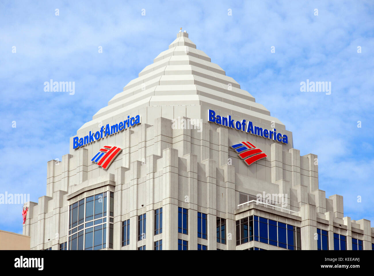 Top of Bank of America building, Fort Lauderdale, Florida, USA Stock Photo