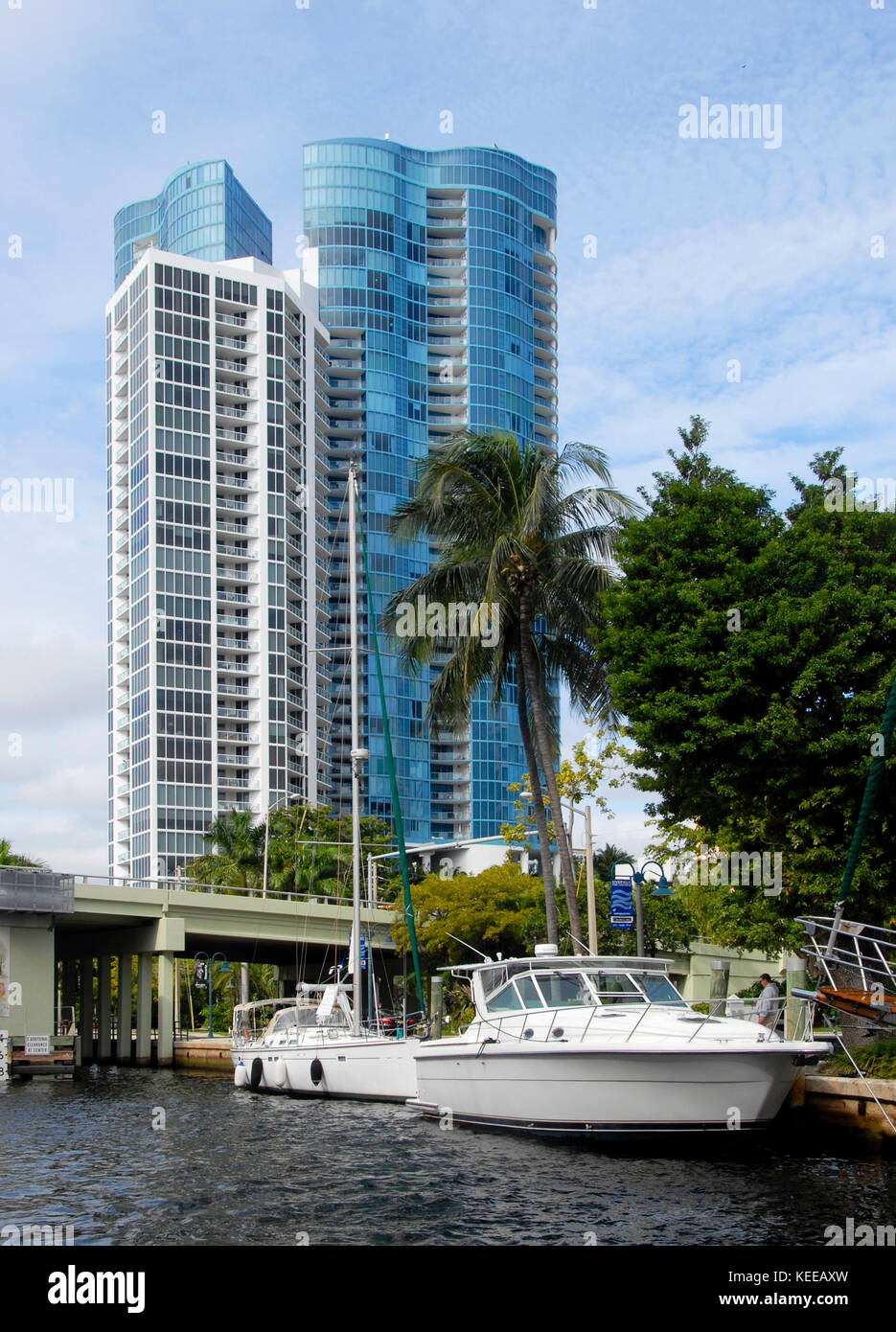 Riverside buildings, Fort Lauderdale, Florida, USA Stock Photo