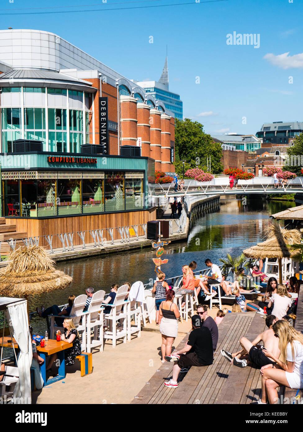 River Kennet, The Oracle, Reading, Berkshire, England, UK, GB. Stock Photo