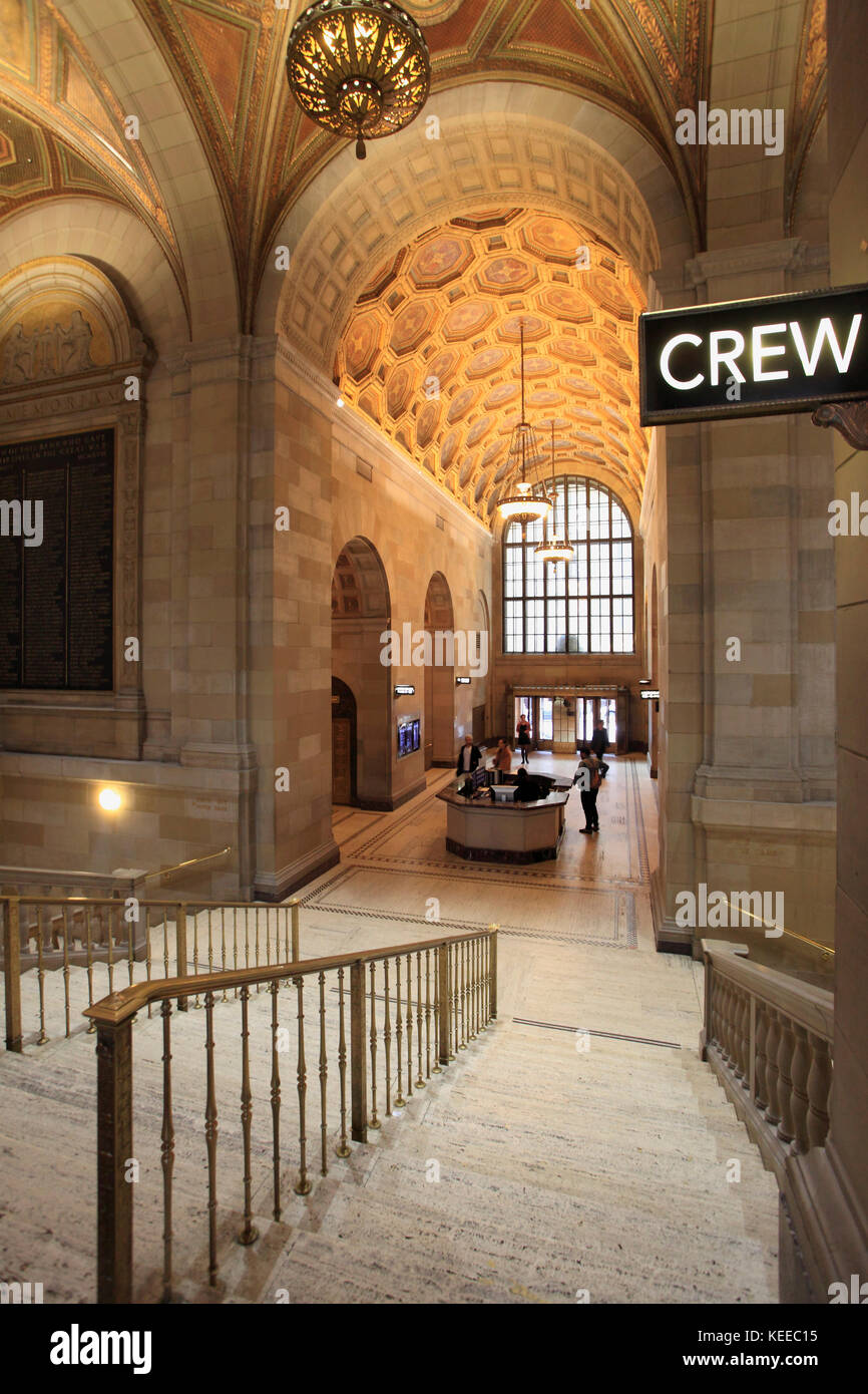 Canada, Quebec, Montreal, Crew Collective & Cafe, former Royal Bank Building, co-working space, Stock Photo