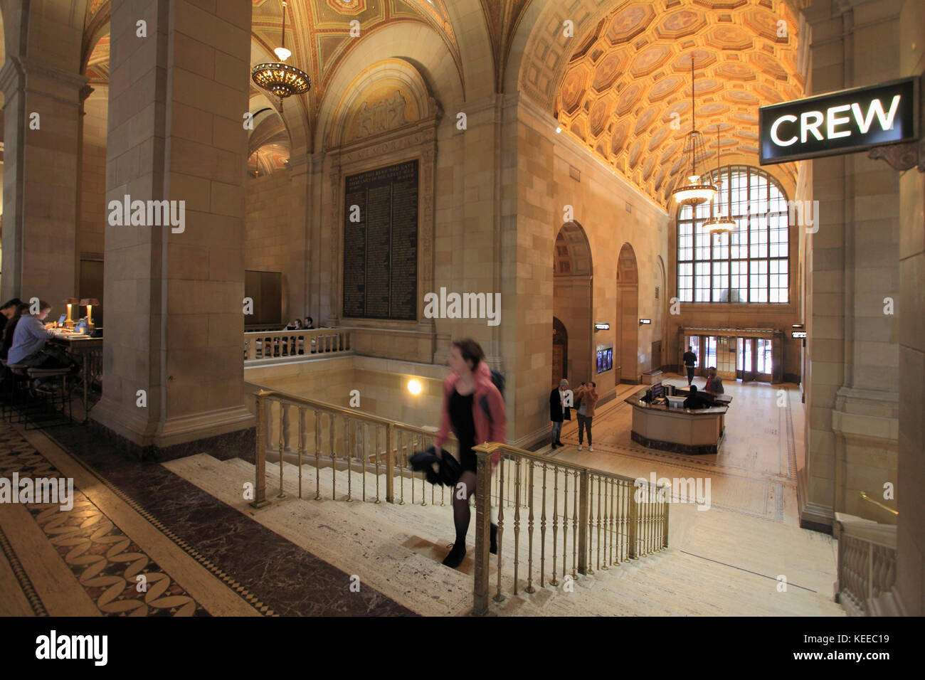 Canada, Quebec, Montreal, Crew Collective & Cafe, former Royal Bank Building, co-working space, Stock Photo