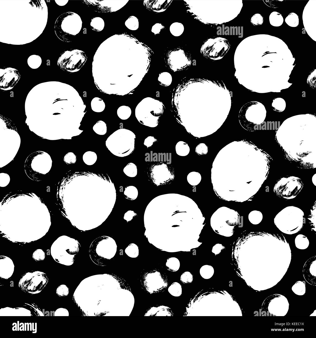 Seamless black and white pattern with abstract circles Stock Vector ...