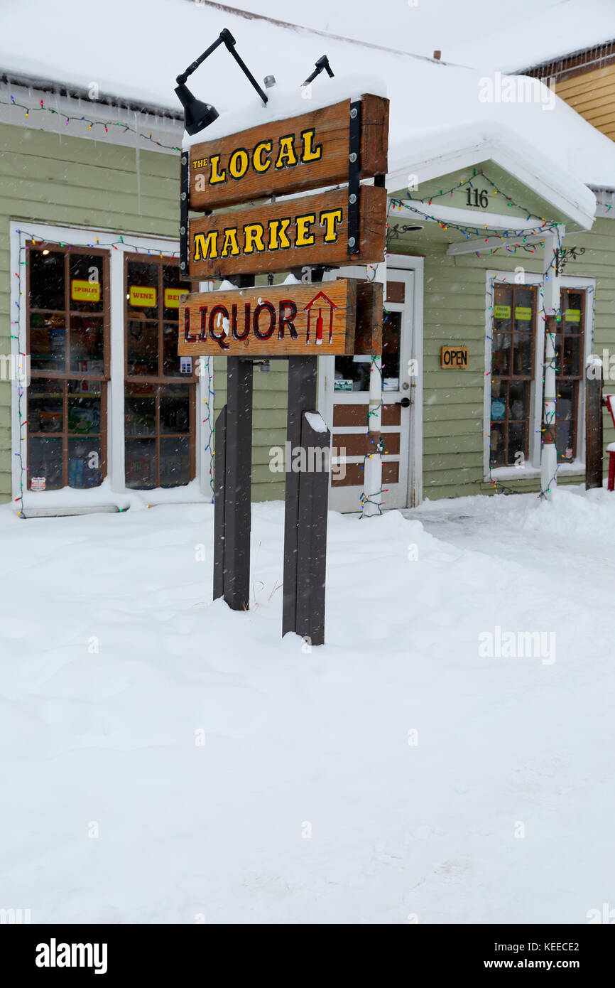 Sign and entrance, Local Market Grocery Store, Breckenridge, Colorado