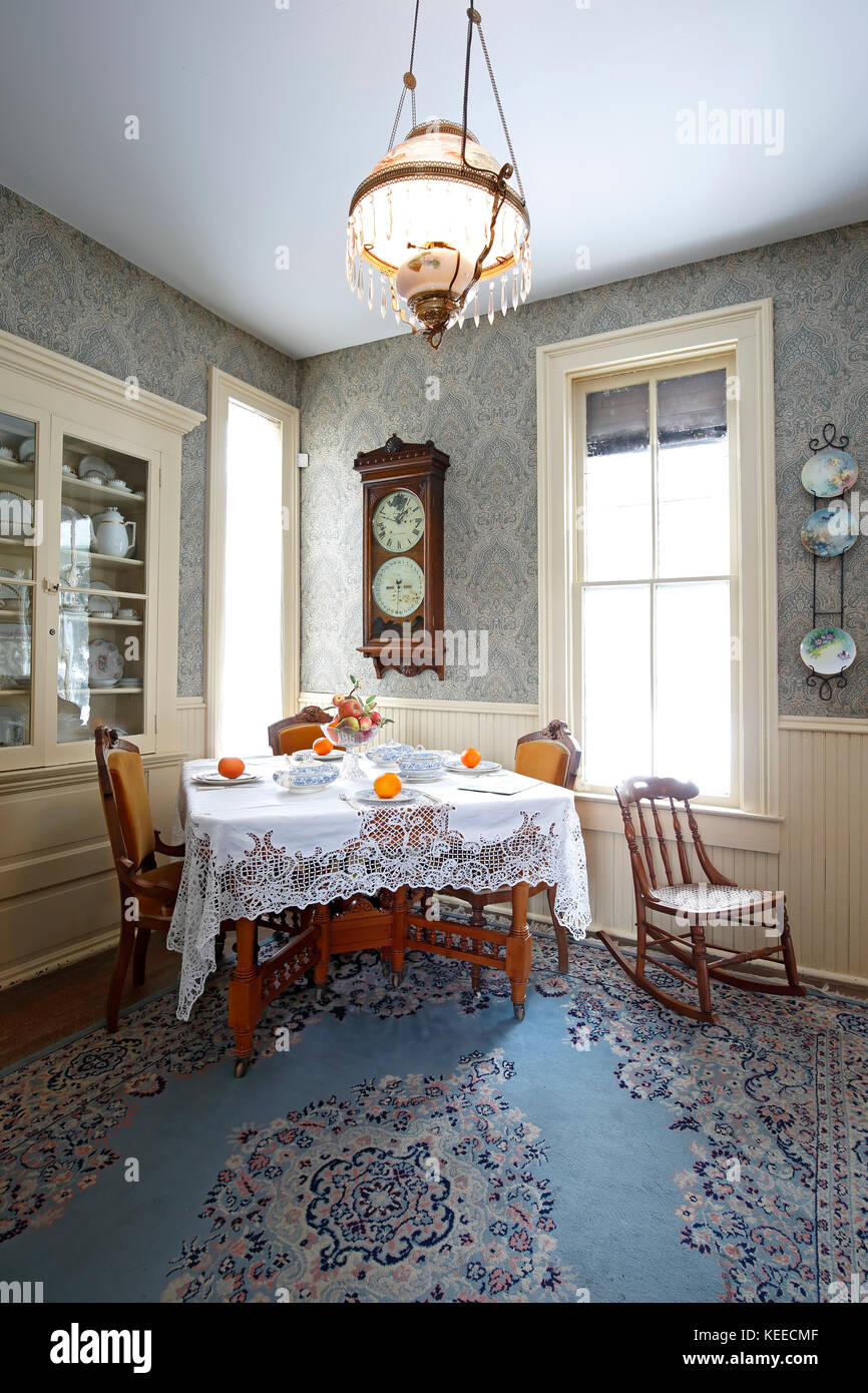 Dining room, Barney Ford House Museum, Breckenridge, Colorado USA Stock