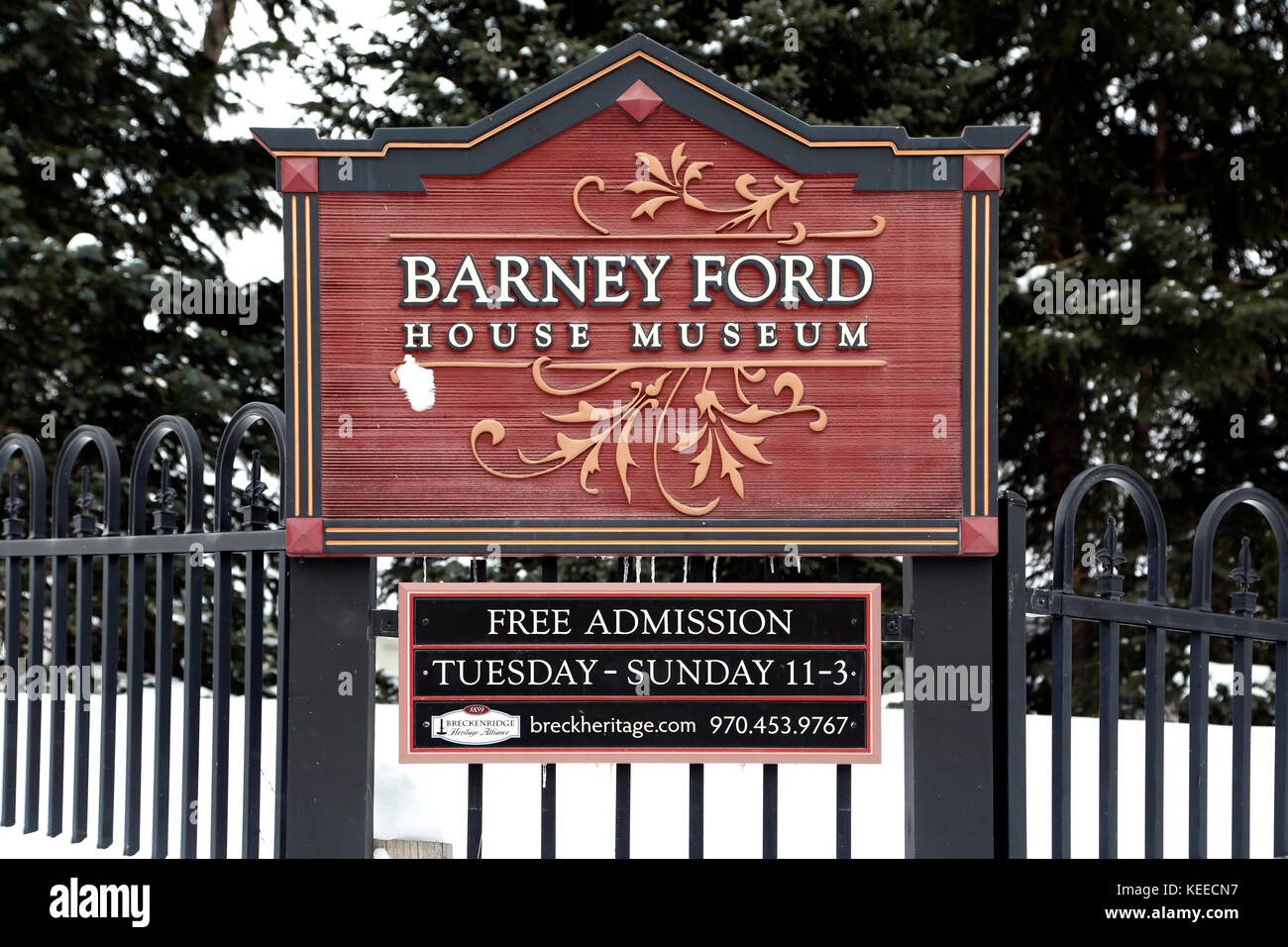 Sign, Barney Ford House Museum, Breckenridge, Colorado USA Stock Photo