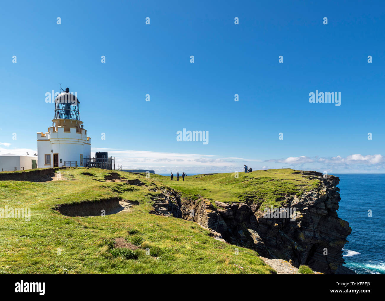 Lighthouse on the Brough of Birsay, Mainland, Orkney, Orkney Islands, Scotland, UK Stock Photo