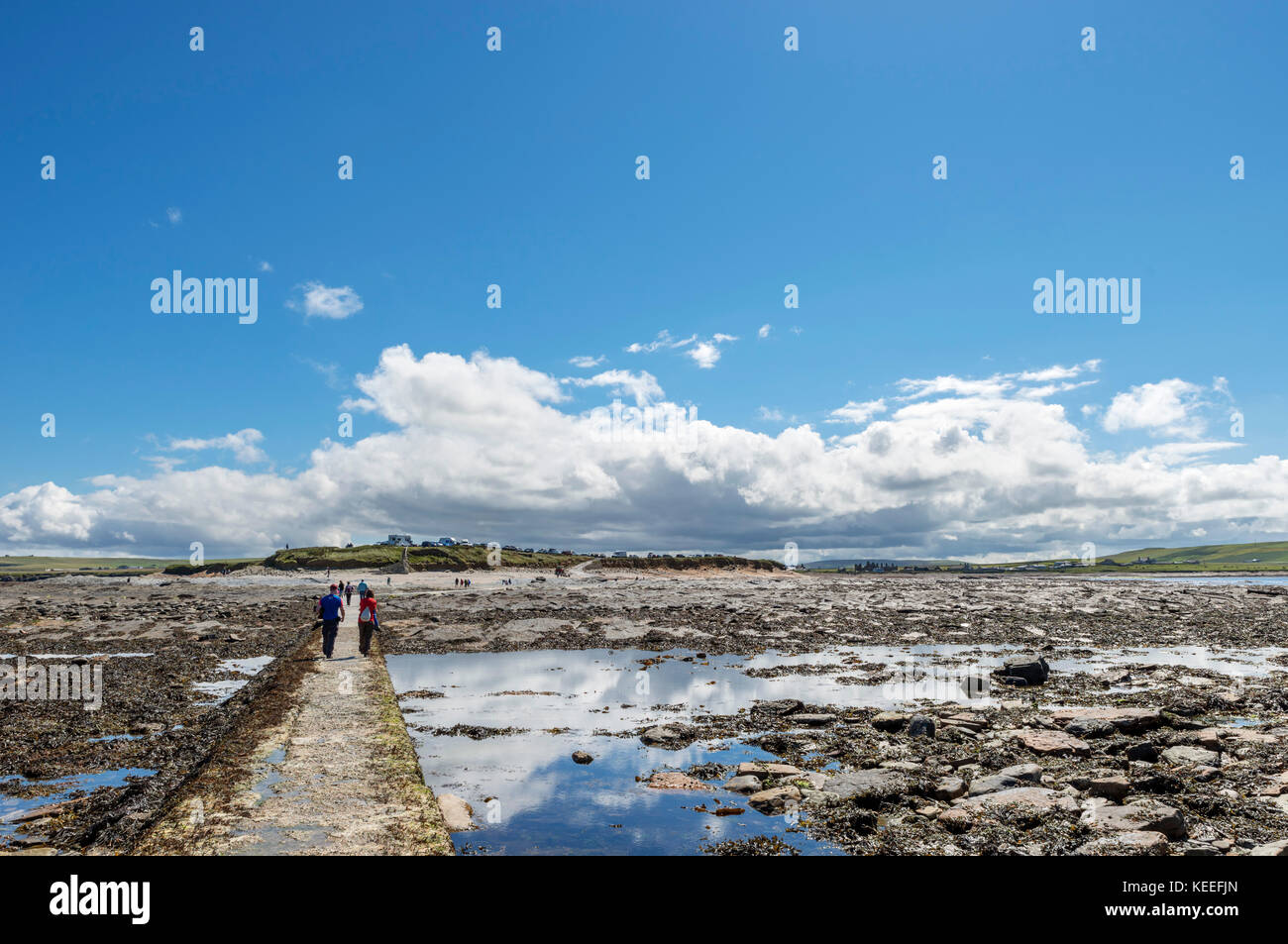 Causeway across to the Brough of Birsay at low tide, looking back