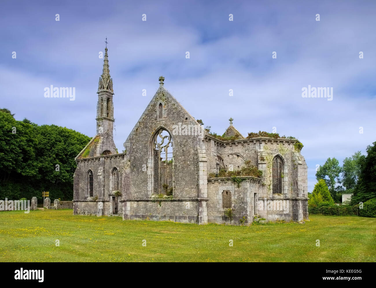 Berrien Chapelle Sainte Barbe in Brittany, France Stock Photo