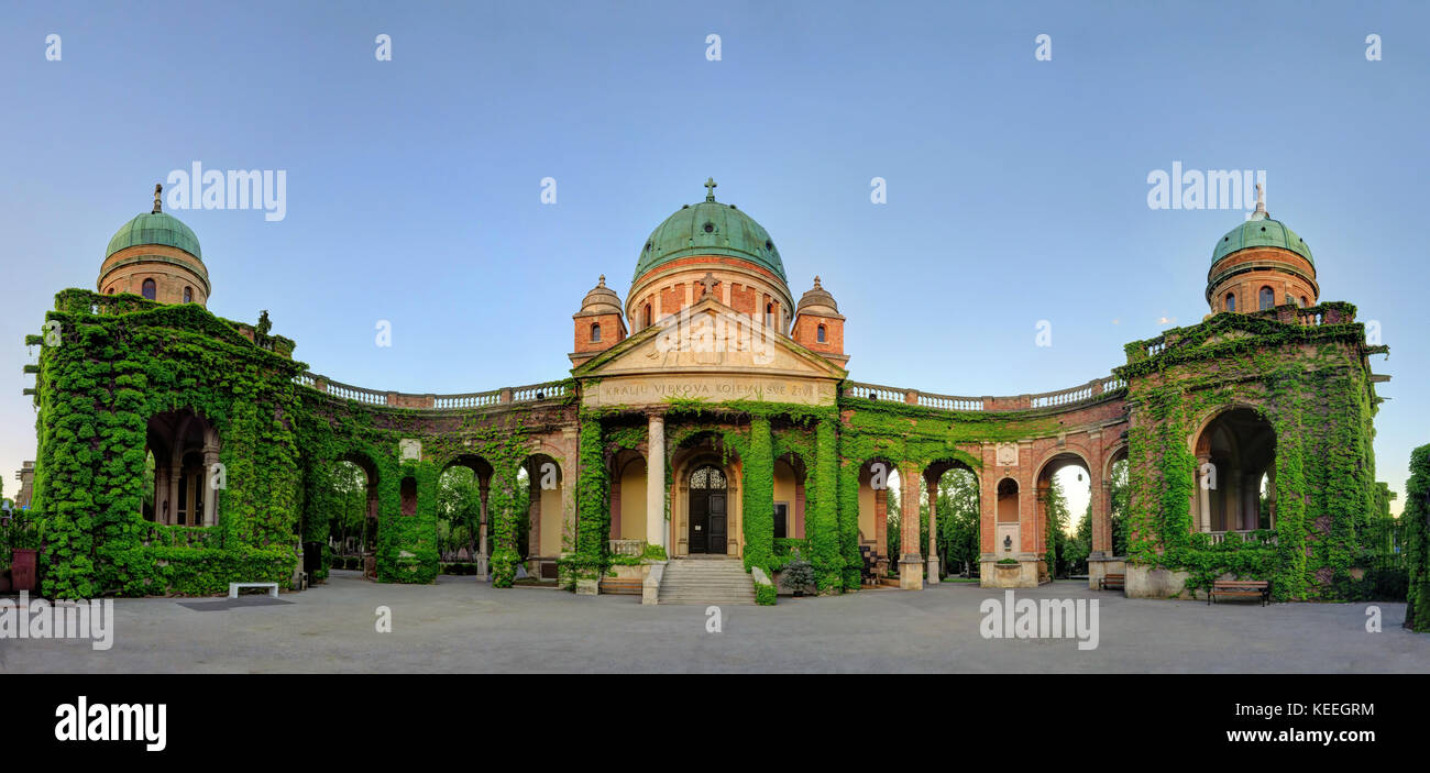 ZAGREB CROATIA 29 June 2017: Mirogoj Cemetery on June 29th, 2017, in Zagreb, Croatia. Stock Photo