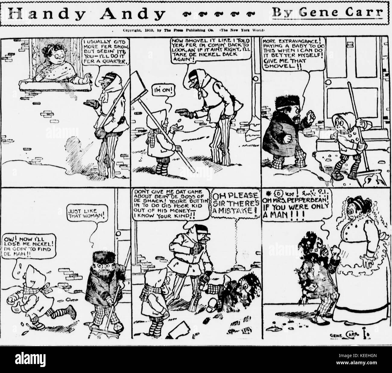 Gene Carr's Handy Andy comic strip (December 1, 1910 Stock Photo - Alamy Gene Carr's Handy Andy comic strip (December 1, 1910 Stock Photo - Alamy