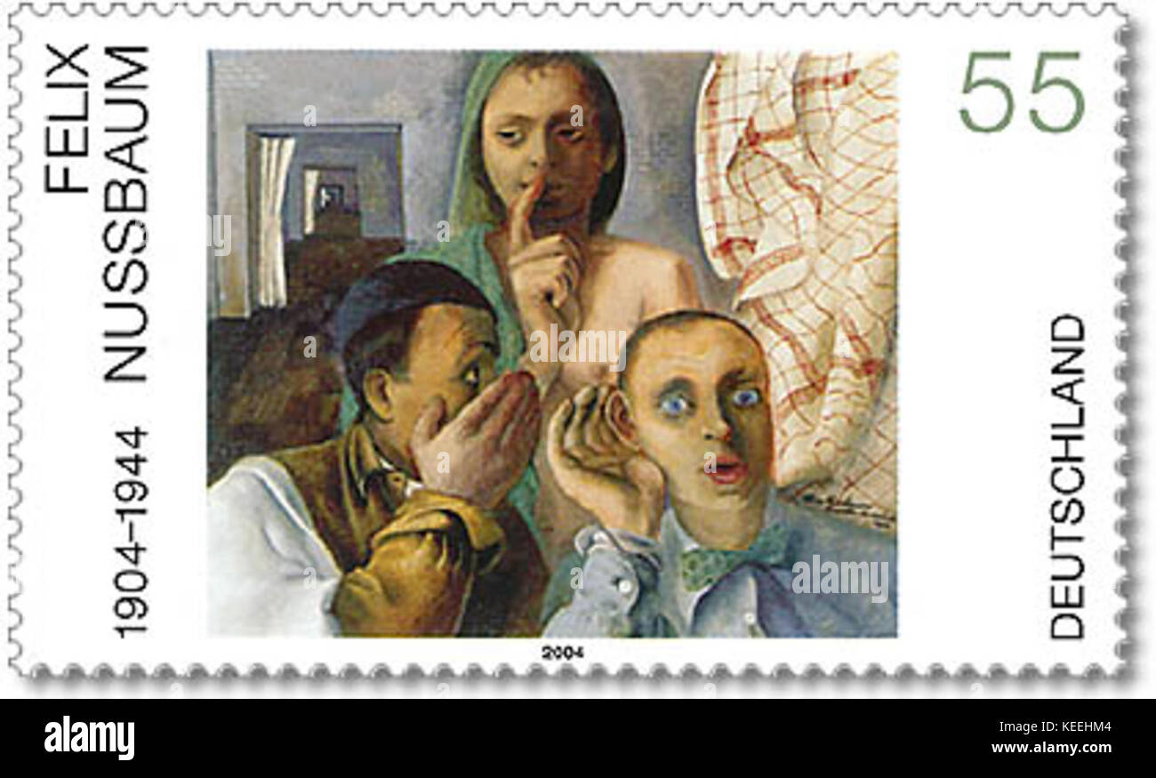 Briefmarke Deutsche Post   Deutsche Malerei 2004  Felix Nussbaum mit  Das Geheimnis Stock Photo