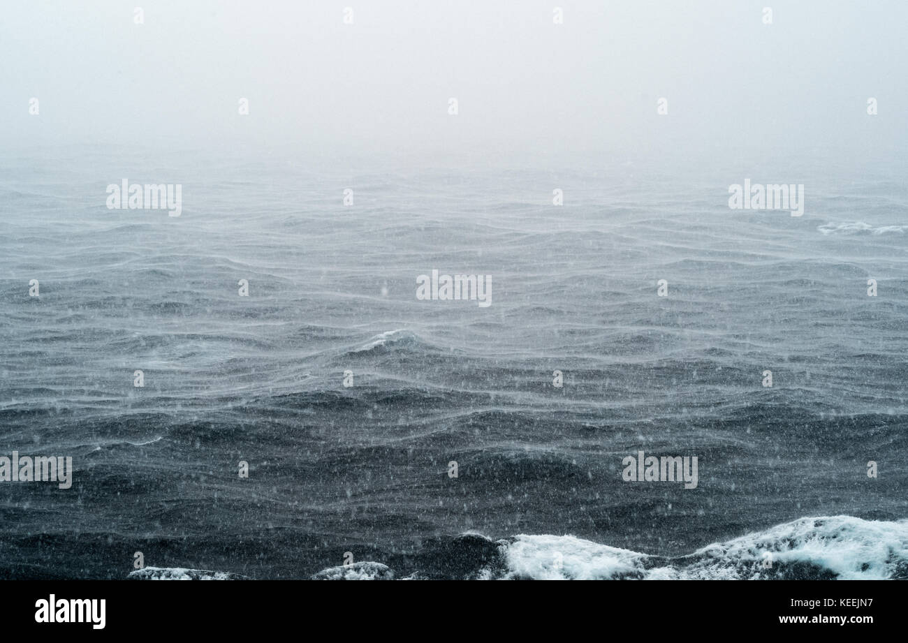 rain at sea Stock Photo