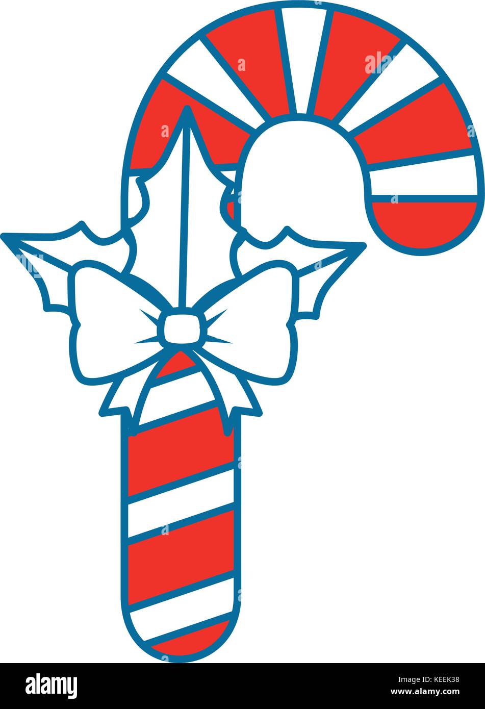 merry christmas cane with bow Stock Vector Image & Art - Alamy