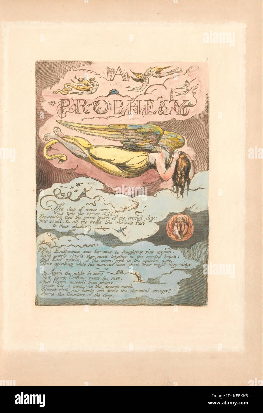 William Blake   Europe. A Prophecy, Plate 5,  A   Prophecy   The deep of winter came . . . .   (Bentley 6) Stock Photo
