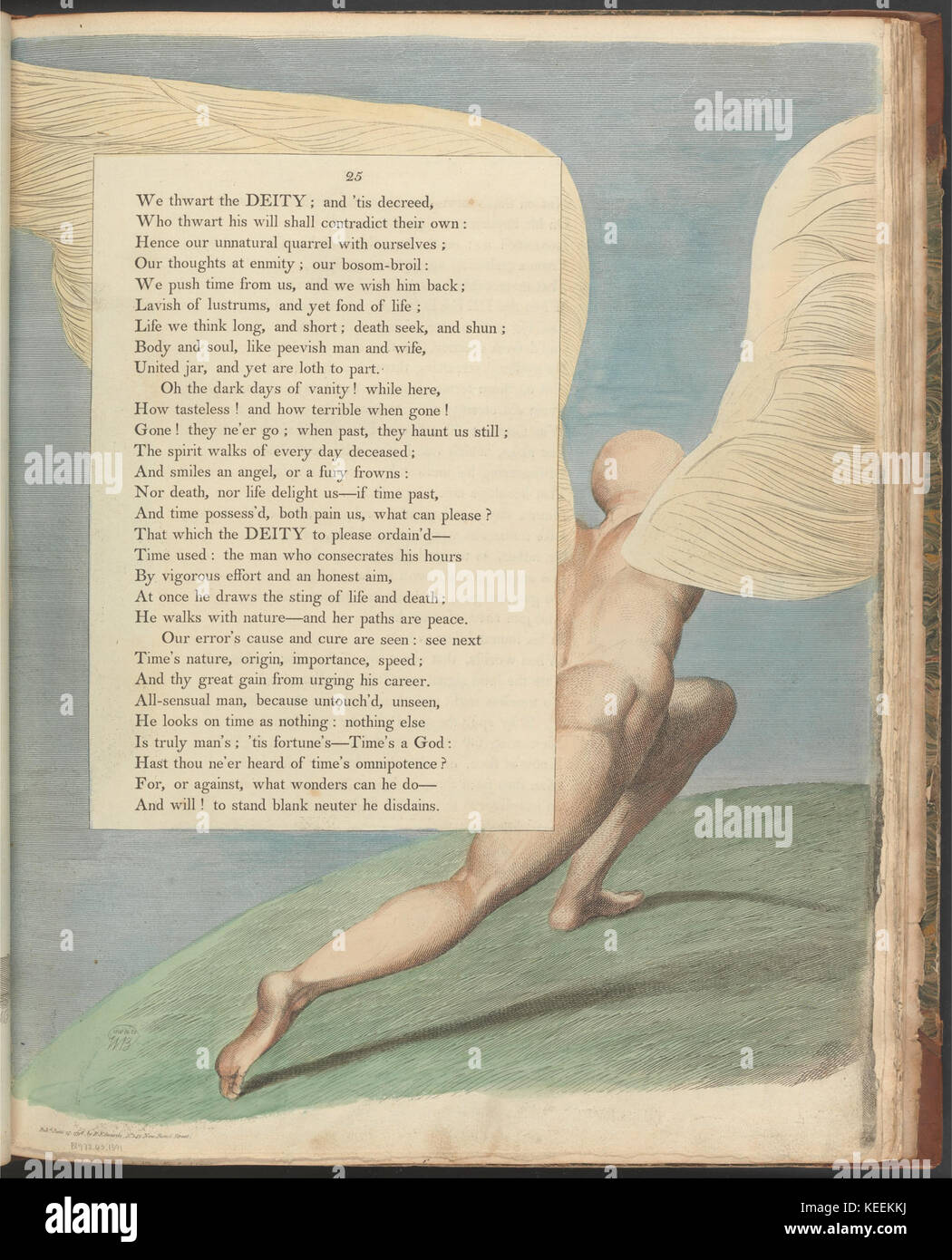 William Blake   Young's Night Thoughts, Page 25,  Behold him, when past by; what then is seen Stock Photo