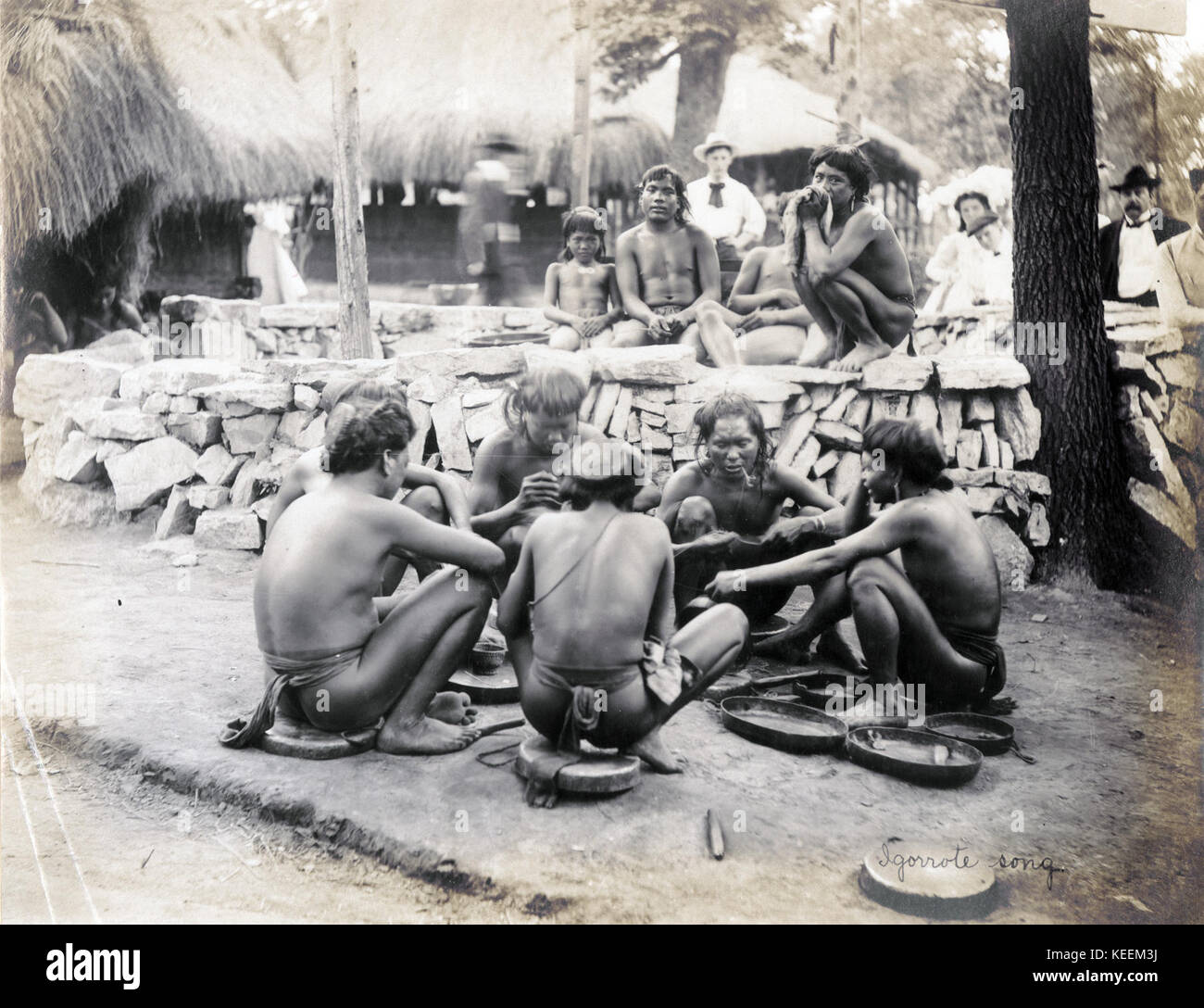 Igorrote Song.  (Philippine Reservation in the Department of Anthropology at the 1904 World's Fair) Stock Photo
