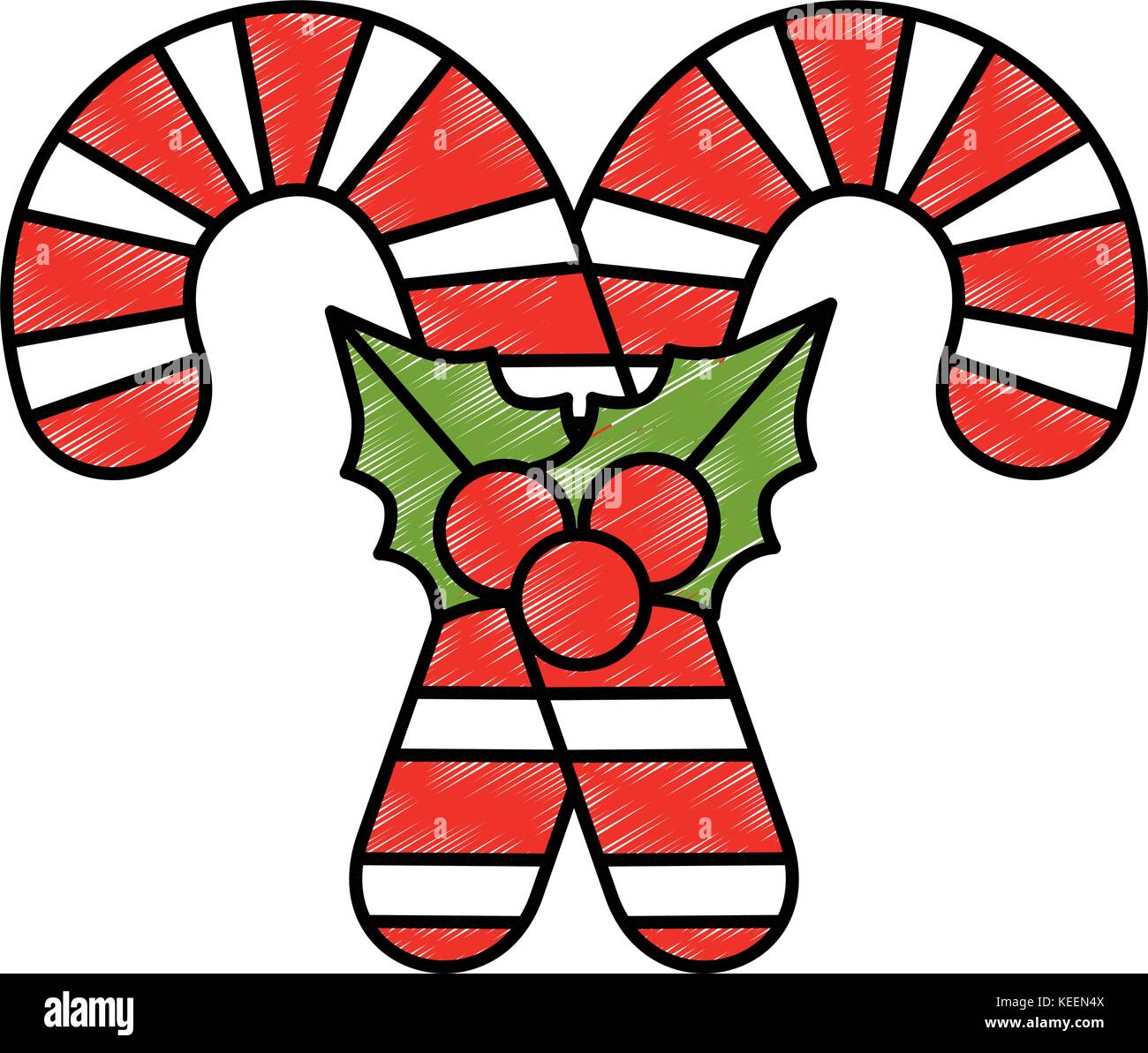 merry christmas cane with bow Stock Vector Image & Art - Alamy