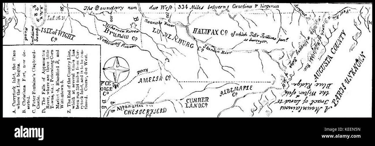 P356 map extracted from book, Memoirs of a HUguenot Family Stock Photo