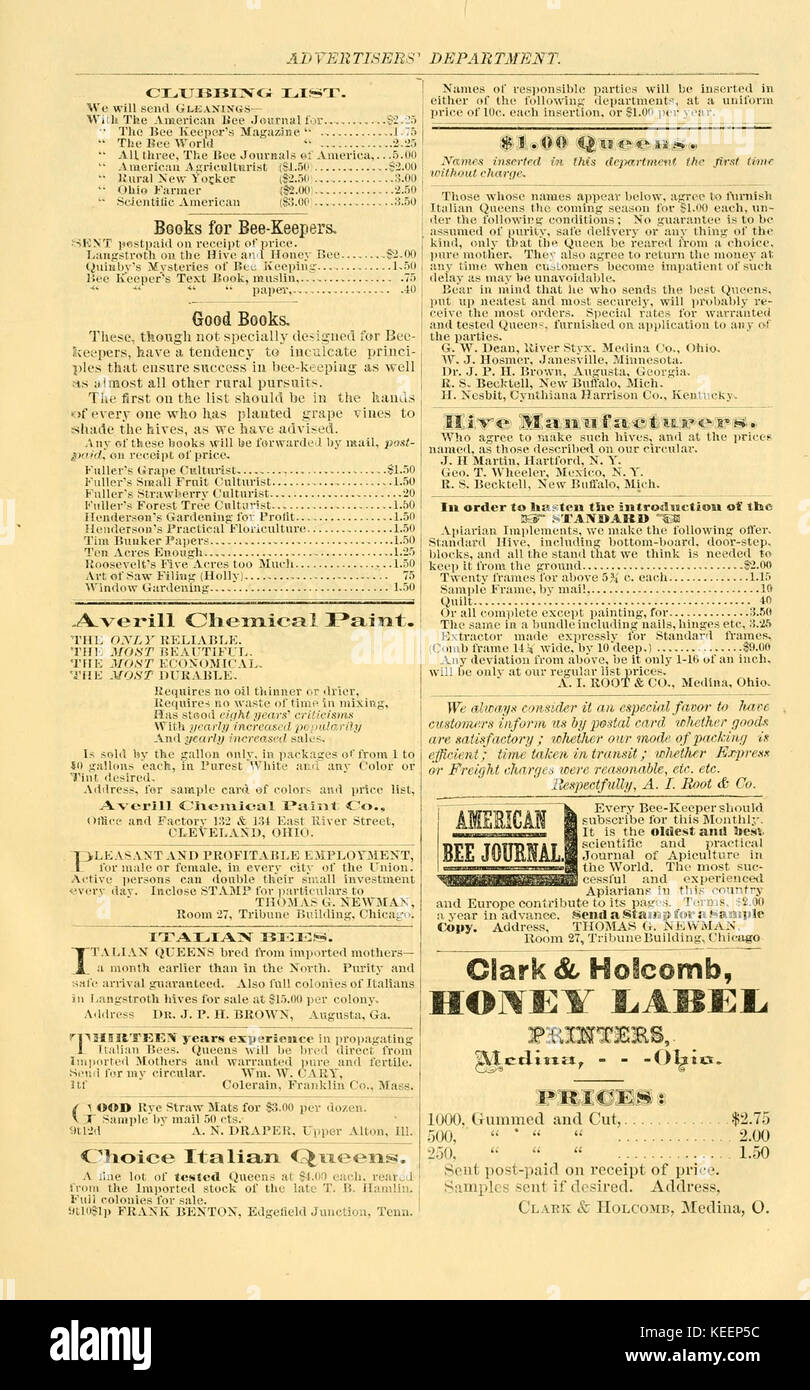 Novice's  gleanings in bee culture BHL16948941 Stock Photo