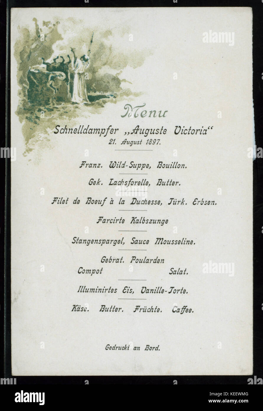 DINNER (held by) HAMBURG AMERIKA LINE (at)    AUGUSTE VICTORIA    (SS) (NYPL Hades 271015 4000004346) Stock Photo