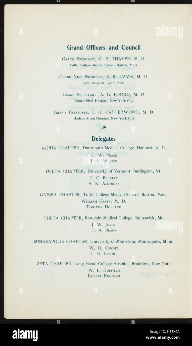 FOURTH ANNUAL CONVENTION (held by) ALPHA KAPPA KAPPA (at) THE ARGYLE