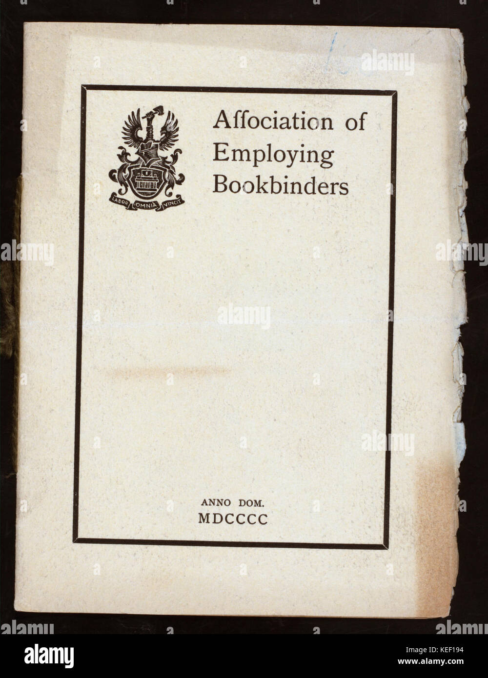 BANQUET (held by) ASSOCIATION OF EMPLOYING BOOKBINDERS (at) SAVOY HOTEL