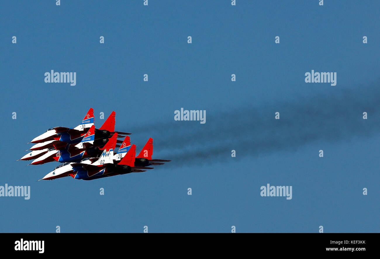 Belgrade, Serbia. 20th Oct, 2017. MiG-29 jet fighters of the Russian ...