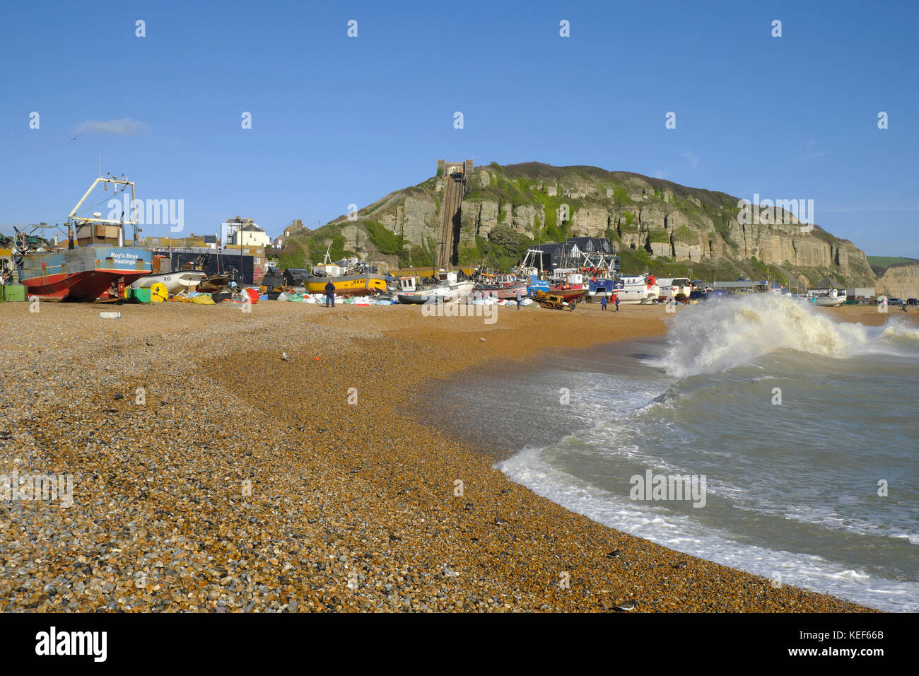 Hastings, East Sussex, 20th October 2017. UK Weather. Hastings fishing