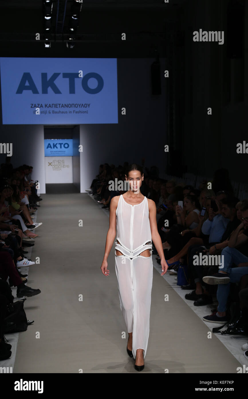 Athens, Greece. 20th Oct, 2017. The new designers day, Akto Art & Design College and Athens Fashion Club graduates will present their collections. Credit: Plimper/Alamy Live News Stock Photo