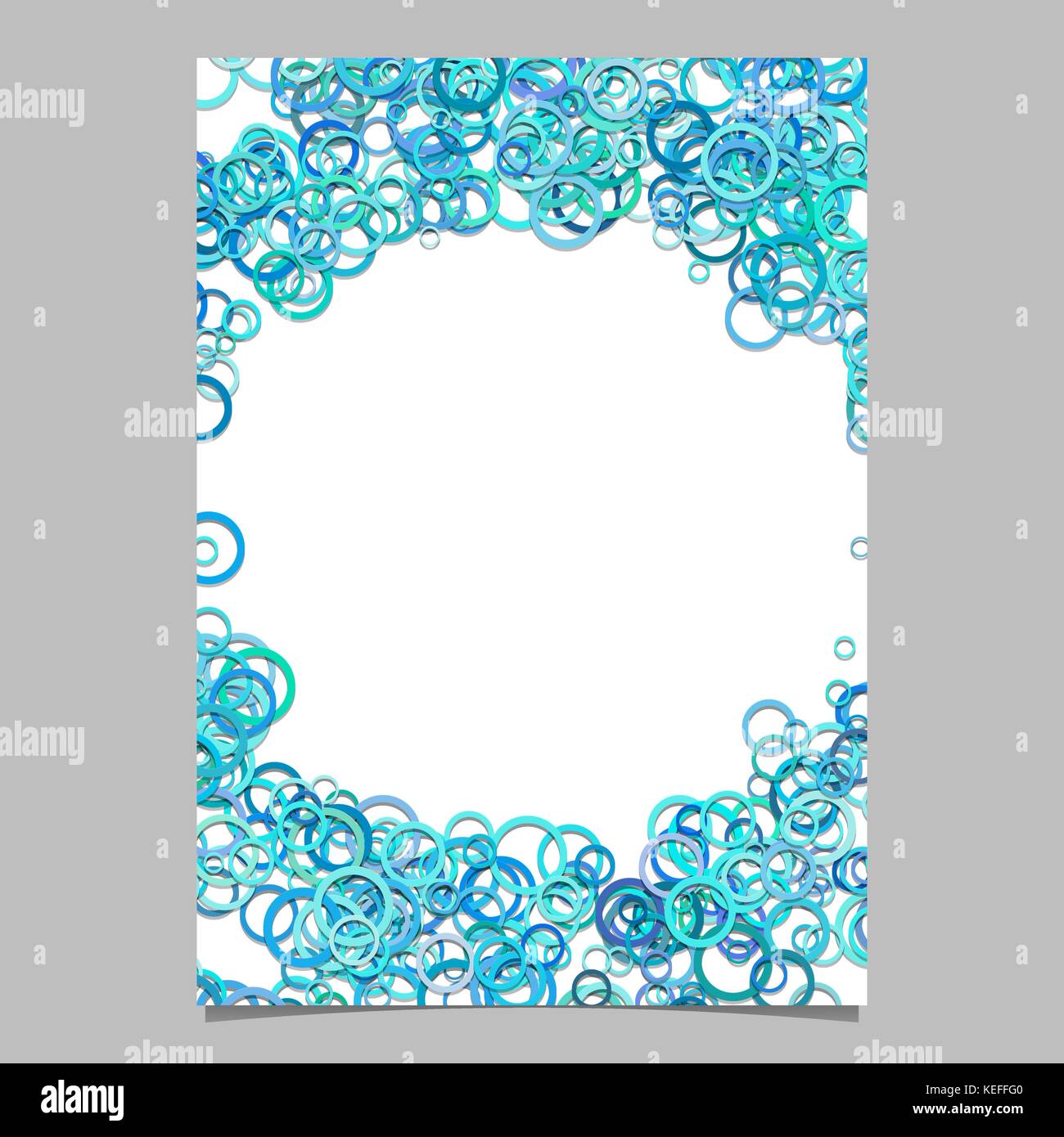 Abstract circle pattern cover template - vector page background design from rings in light blue tones Stock Vector
