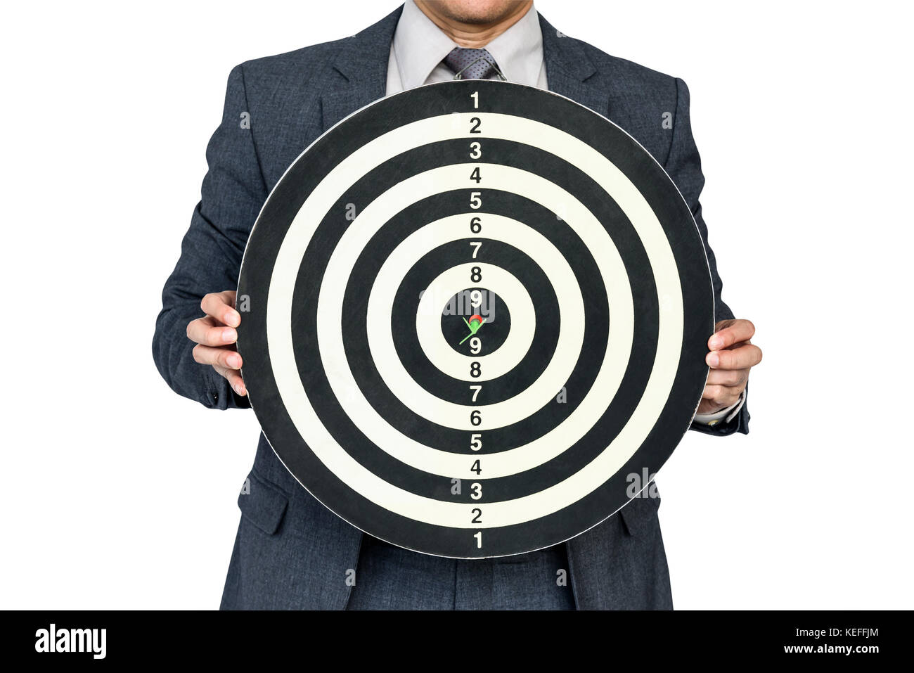 Dart arrow hitting center target hi-res stock photography and images ...