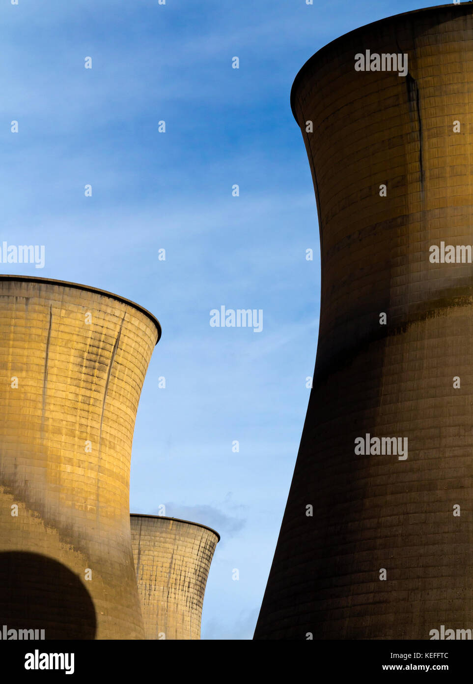 Cooling towers of Willington Power Station in south Derbyshire England UK a coal fired power