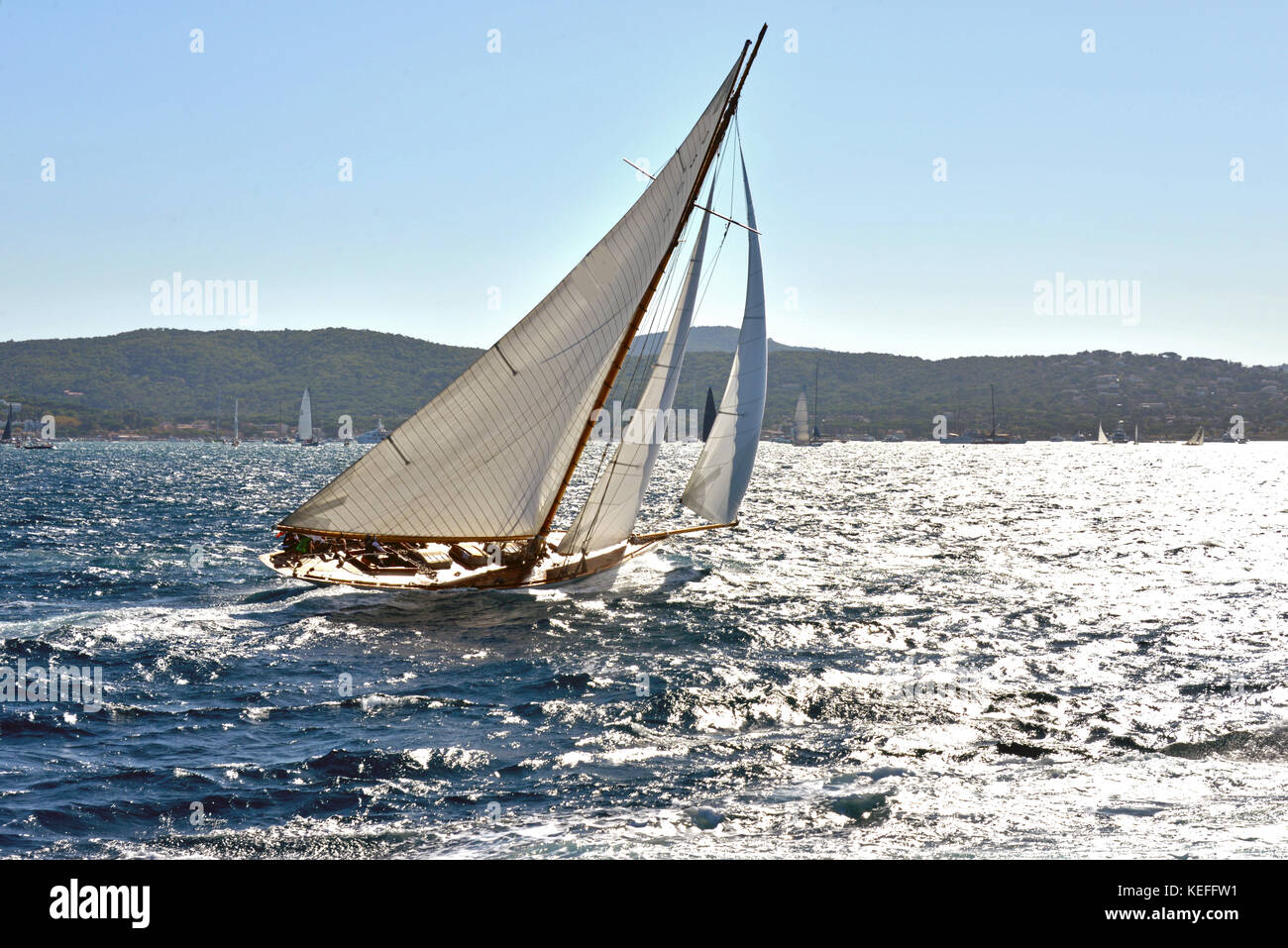 Boat in sailing regatta. Luxury yachts Stock Photo - Alamy