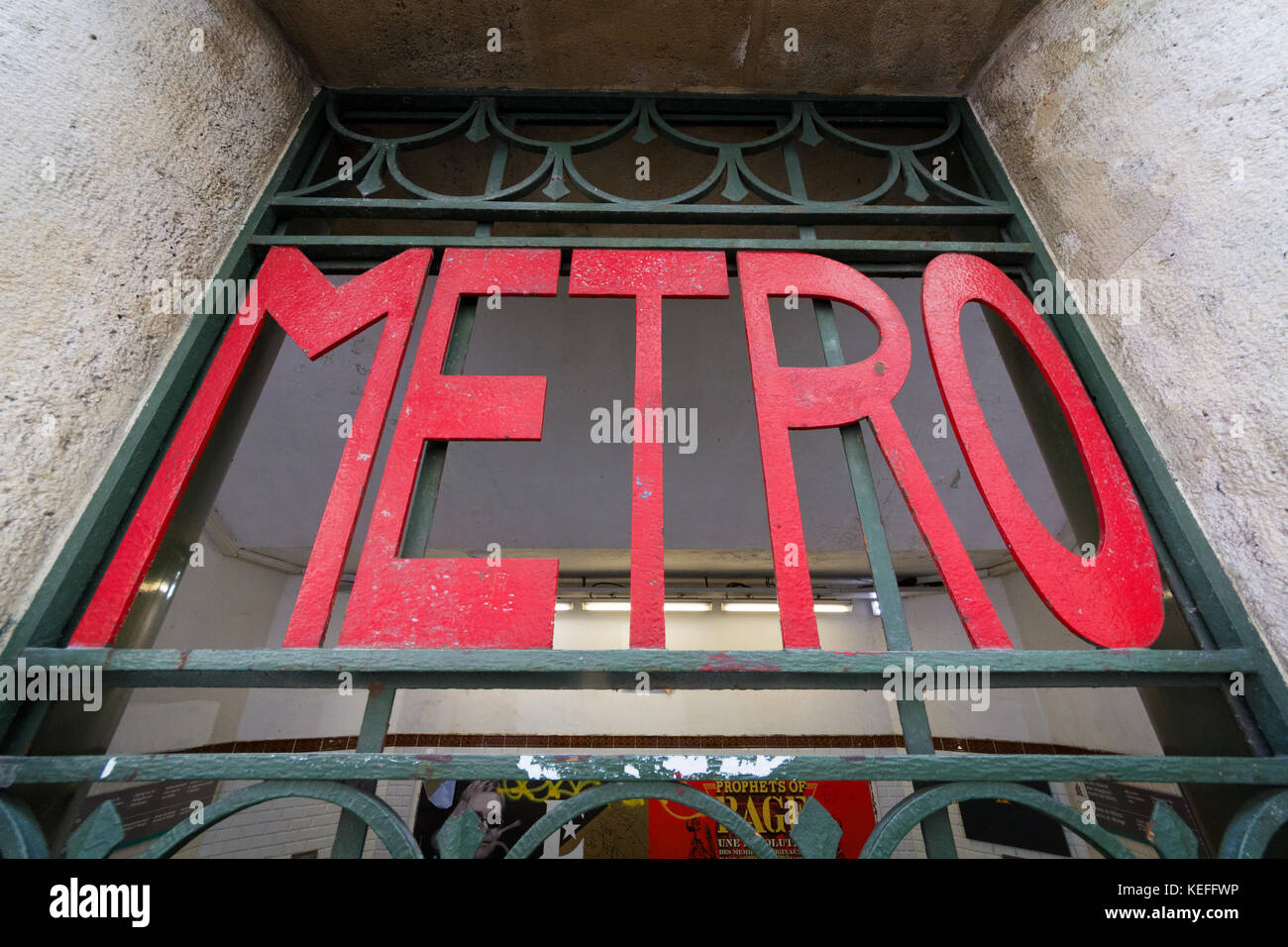 Entrance of the Paris Metro Stock Photo