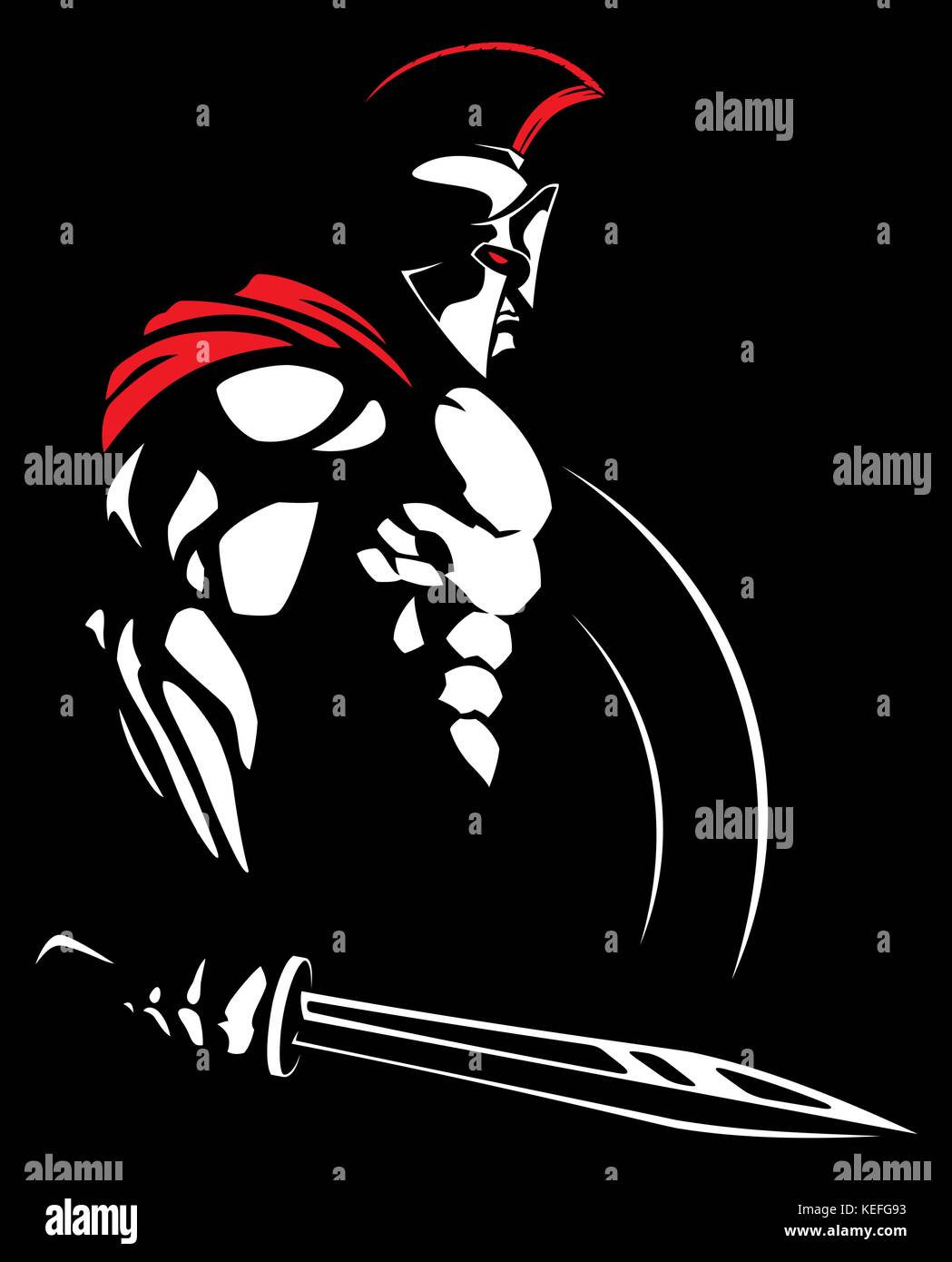 Illustration of Spartan warrior. Stock Vector