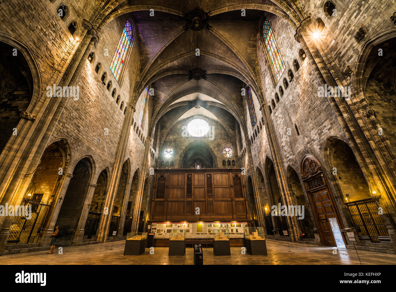 Interior of the Girona Cathedral in Catalunya,Spain, Europe Stock