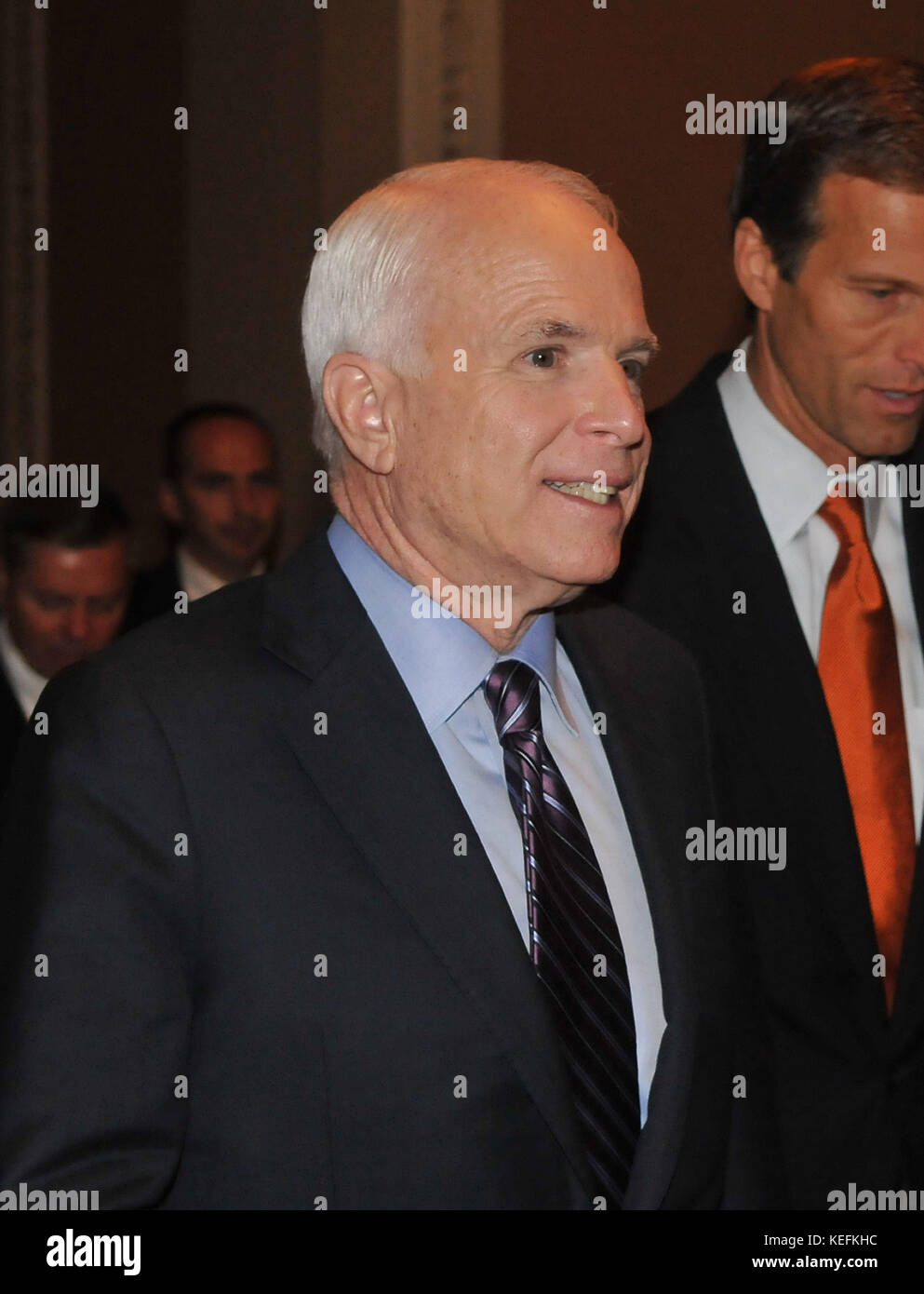 Washington, DC - October 1, 2008 -- United States Senators John McCain (Republican of Arizona) arrives at the United States Senate Chamber in the United States Capitol for the votes on the 700 billion dollar Wall Street bail-out package in Washington, D.C. on Wednesday, October 1, 2008..Credit: Ron Sachs / CNP.(RESTRICTION: NO New York or New Jersey Newspapers or newspapers within a 75 mile radius of New York City) /MediaPunch Stock Photo