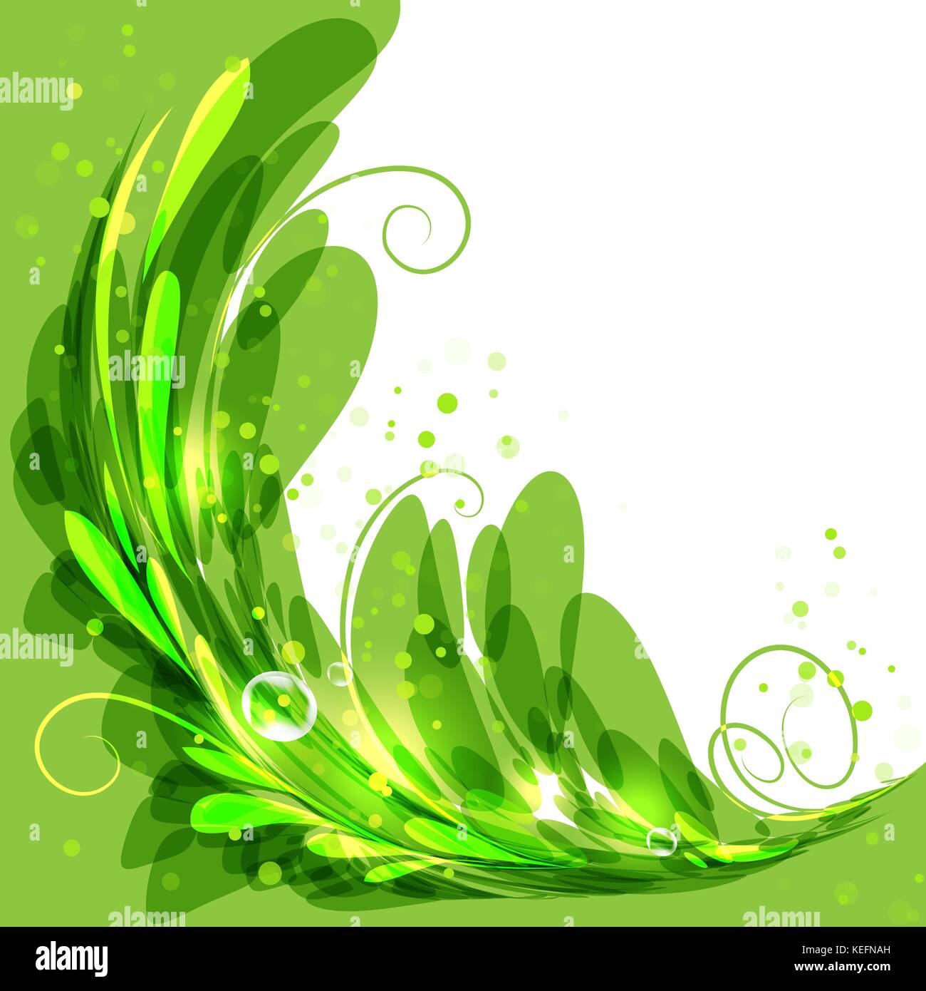 Green leaves, eco brochure, oval frame Stock Vector