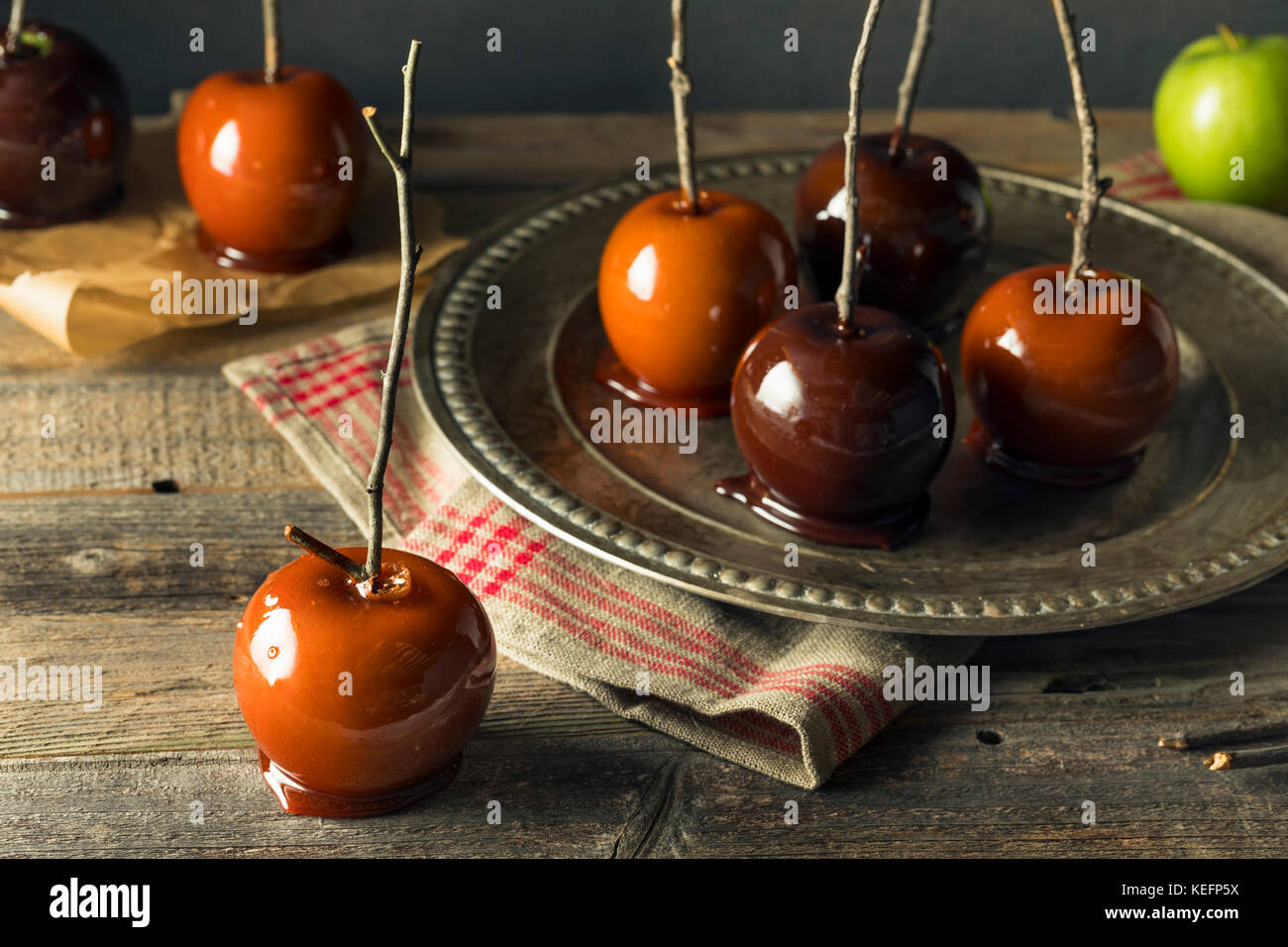 Gourmet Sweet Fancy Candy Apples for Halloween Stock Photo - Alamy
