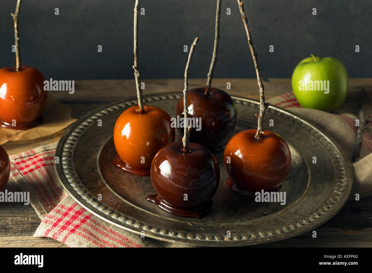 Gourmet Sweet Fancy Candy Apples for Halloween Stock Photo Alamy