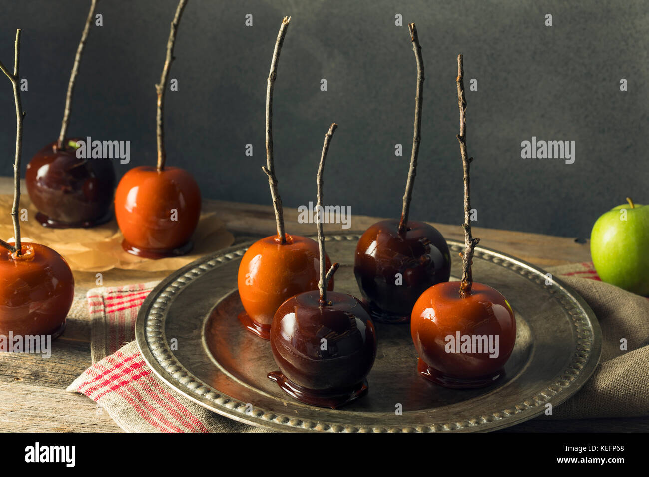 Gourmet Sweet Fancy Candy Apples for Halloween Stock Photo - Alamy