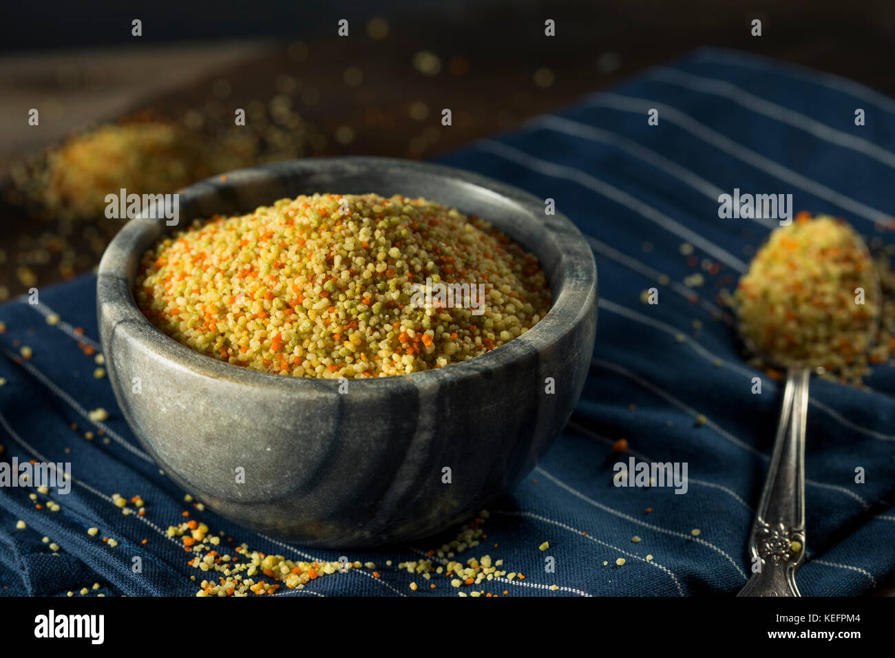 Raw Organic Dry Tri Color Couscous in a Bowl Stock Photo Alamy