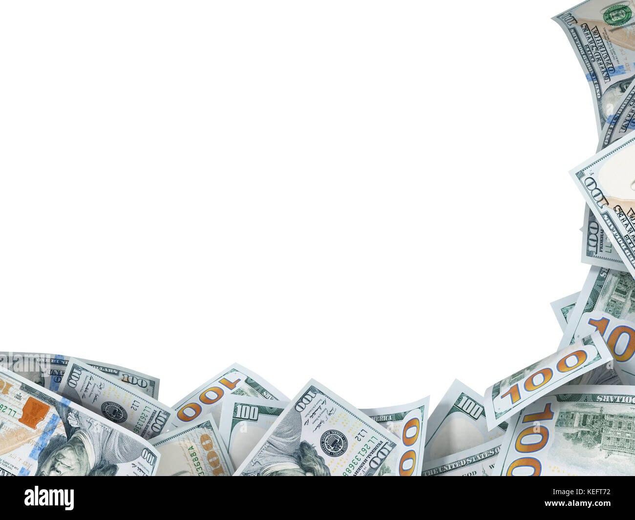 background right corner of the new dollar bills with space for text Stock Photo