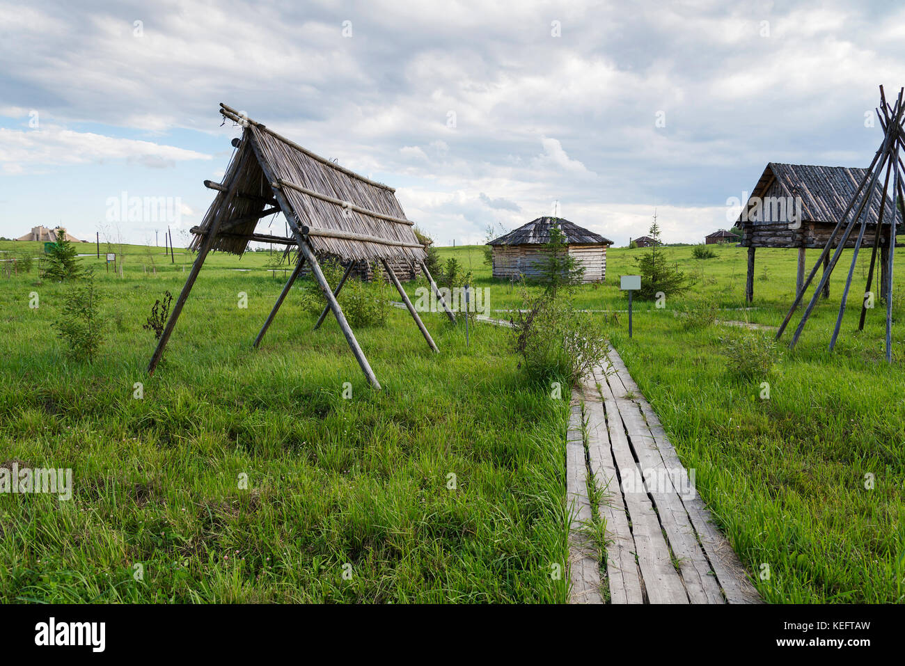 Old small wooden house in the village in a Sunny summer day Stock Photo ...