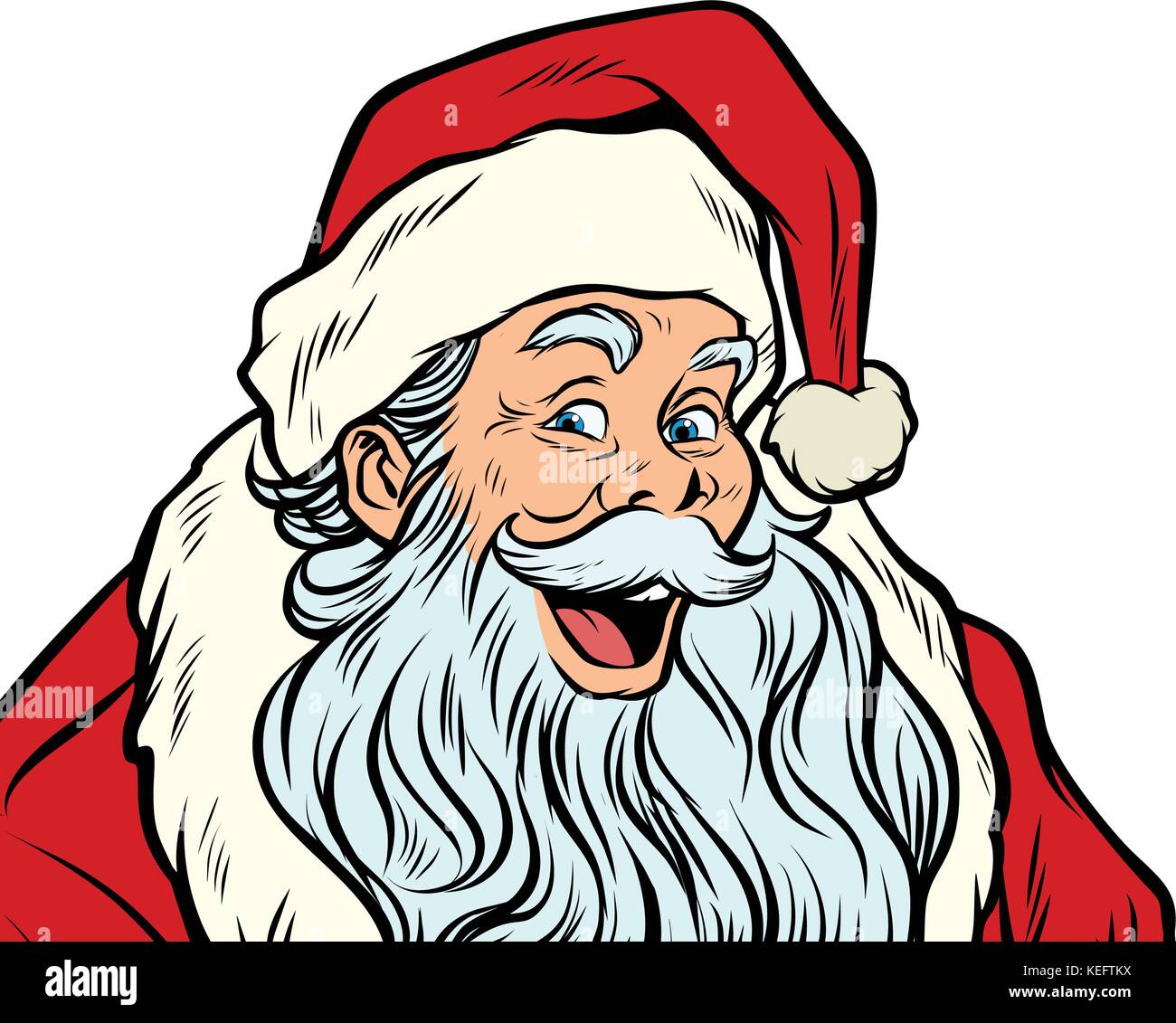 sly Santa Claus isolated on white background Stock Vector