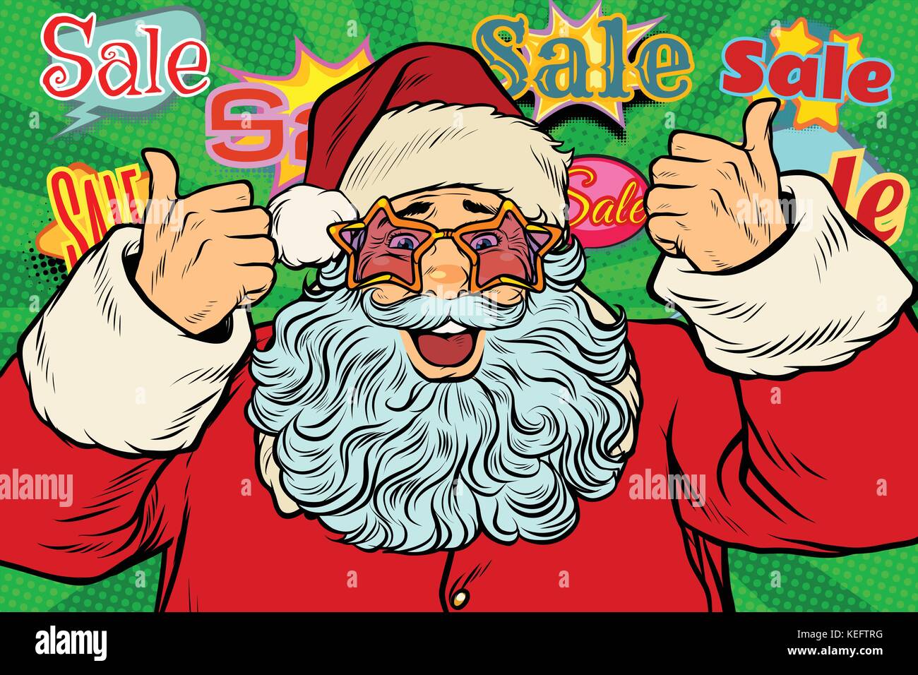 sale background Santa Claus in the star glasses Stock Vector